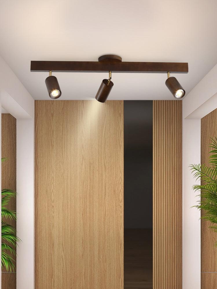 Modulaire Houten Plafondlamp met Verstelbaar Licht - Scandinavisch Design