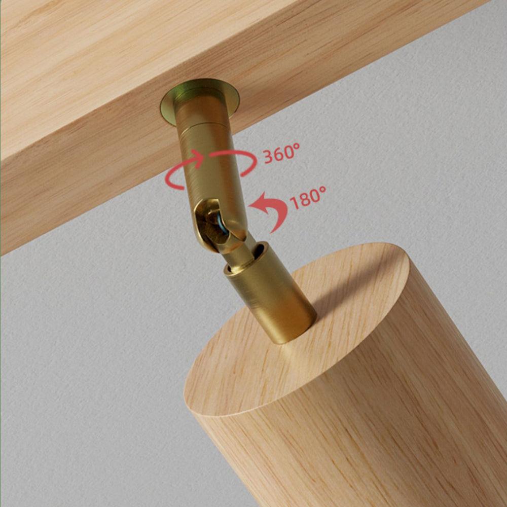 Modulaire Houten Plafondlamp met Verstelbaar Licht - Scandinavisch Design