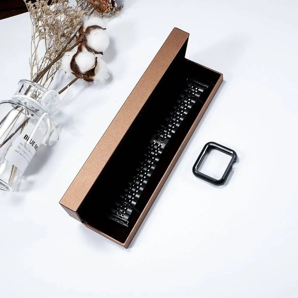 Smartwatch Armband met Hoesje Roestvrij Staal 44mm 42mm 40mm 38mm Display Bescherming Polsband Accessoire