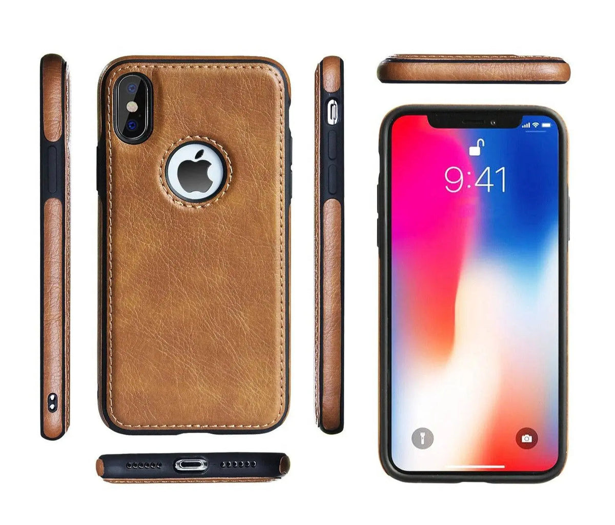 Leren iPhone Hoesje Vintage Stijl met Stevige Grip Camerabescherming en Duurzame Afwerking voor Dagelijks Gebruik