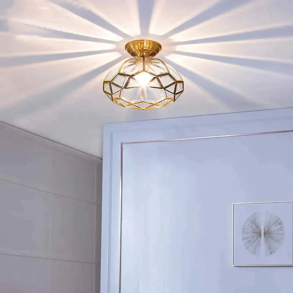 Koperen Plafondlamp Minimalistisch Design Hal Slaapkamer Woonkamer LED Verlichting Opbouwmontage E27