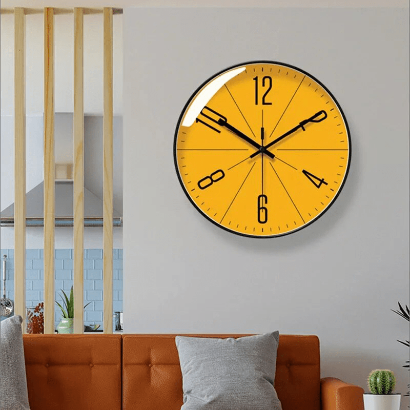 Stille Wandklok 30cm Scandinavisch Design Zwart Wit Goud Grijs Oranje Quartz Woonkamer Keuken Kantoor