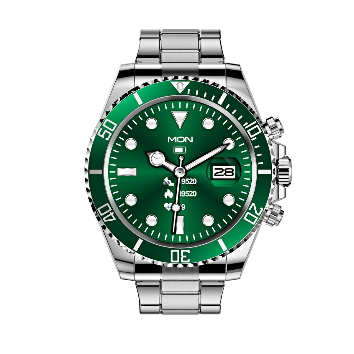Multifunctioneel Heren Smartwatch met Bluetooth Gespreksfunctie - Roestvrijstalen Band met Draaibare Bezel - Hartslagmeting & Fitnesstracking