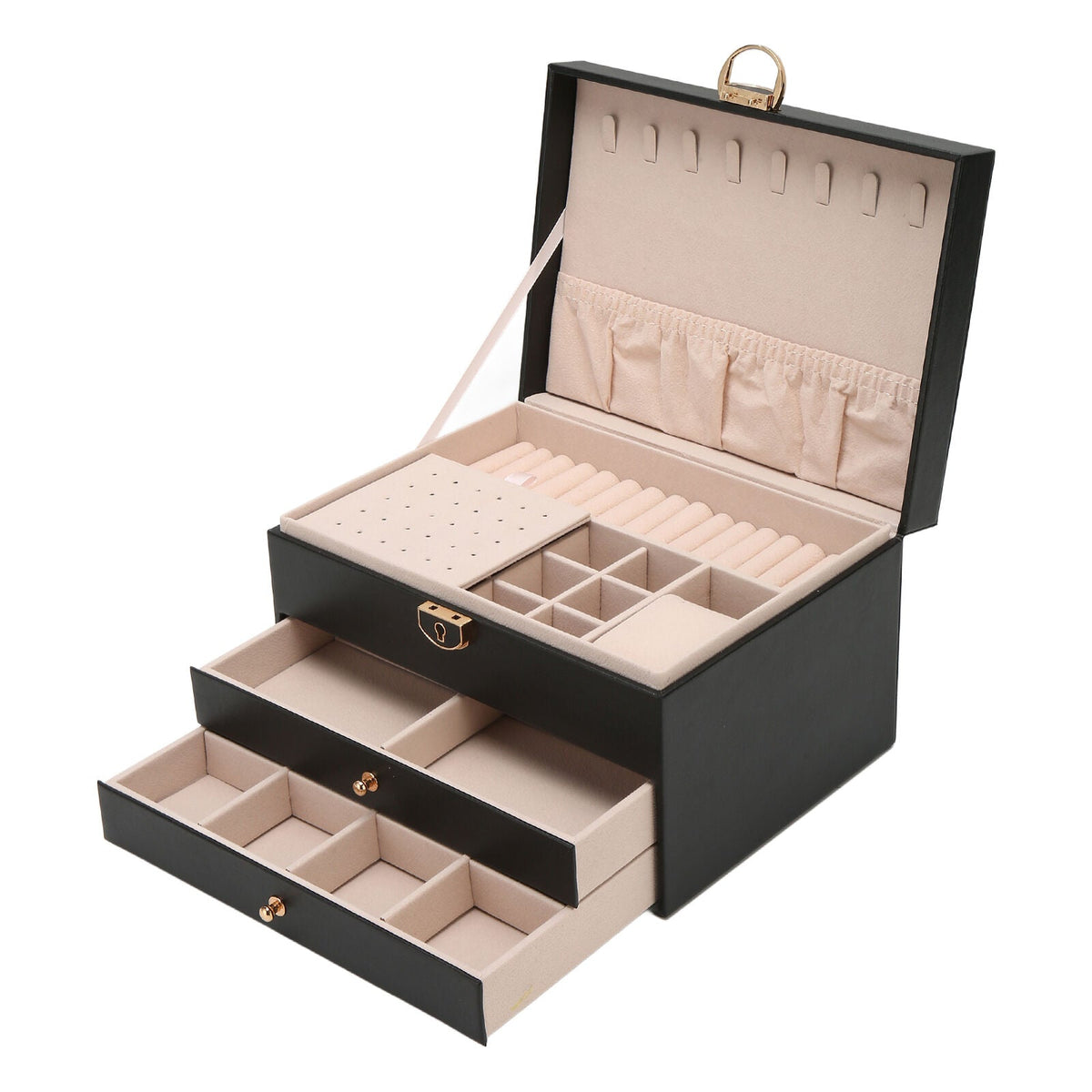 Luxe Sieradendoos met Meerdere Lagen - Elegante Opbergbox voor Sieraden