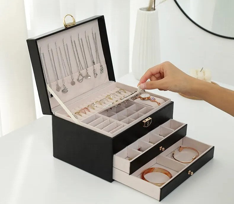 Luxe Sieradendoos met Meerdere Lagen - Elegante Opbergbox voor Sieraden