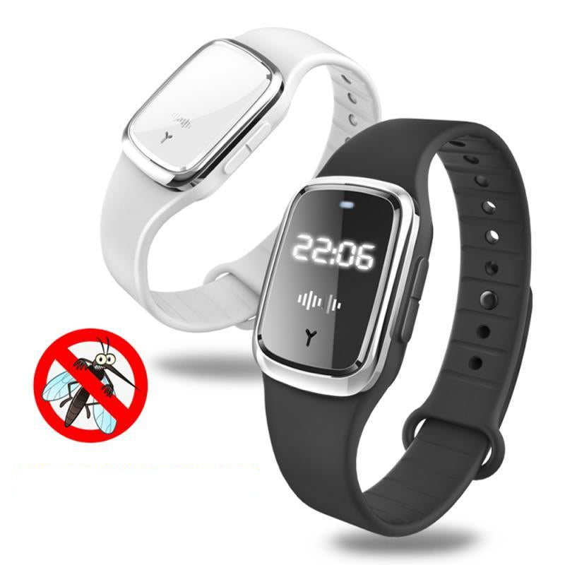 Ultrasonische Muggenarmband met 3 Frequentiemodi USB-Oplaadsysteem Insectenbescherming Camping Outdoor