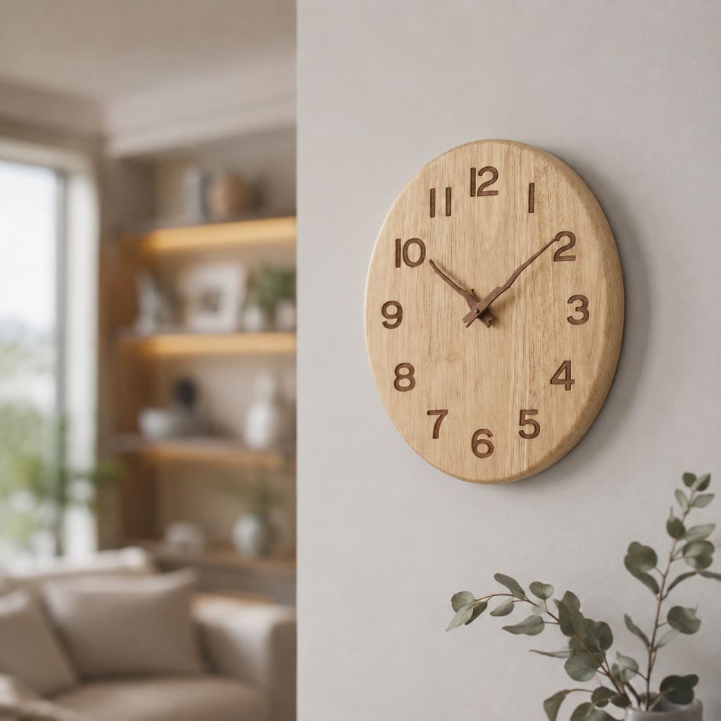 Stille Houten Wandklok Scandinavische Stijl Woonkamer Slaapkamer Decoratie Natuurlijk Hout Interieur