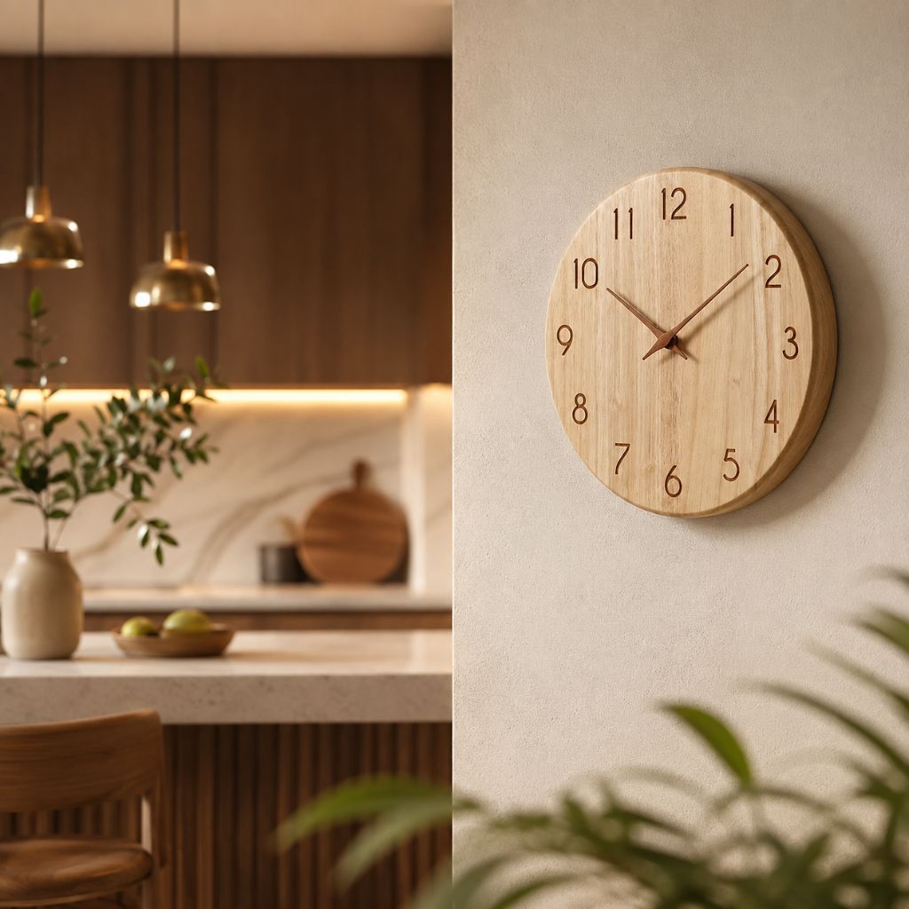 Stille Houten Wandklok Scandinavische Stijl Woonkamer Slaapkamer Decoratie Natuurlijk Hout Interieur