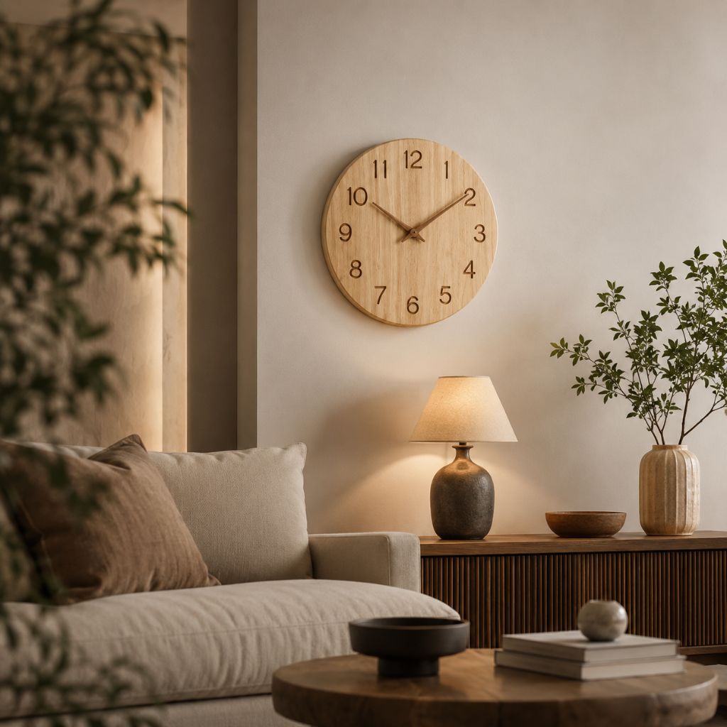 Stille Houten Wandklok Scandinavische Stijl Woonkamer Slaapkamer Decoratie Natuurlijk Hout Interieur
