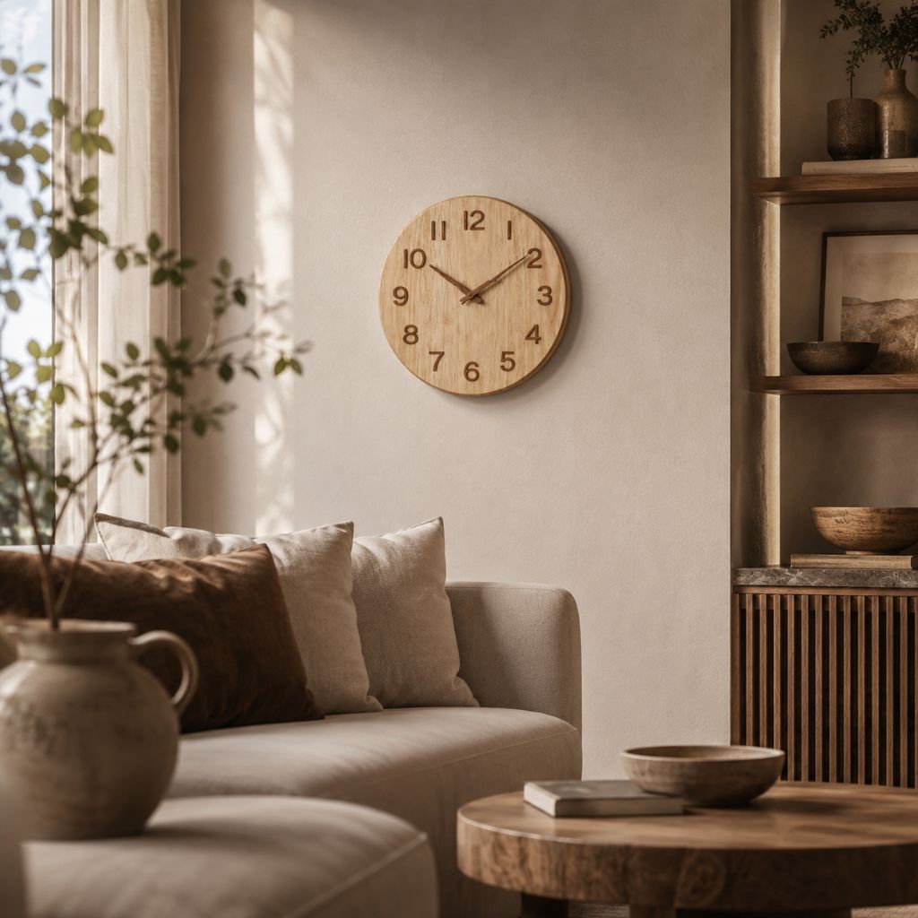 Stille Houten Wandklok Scandinavische Stijl Woonkamer Slaapkamer Decoratie Natuurlijk Hout Interieur