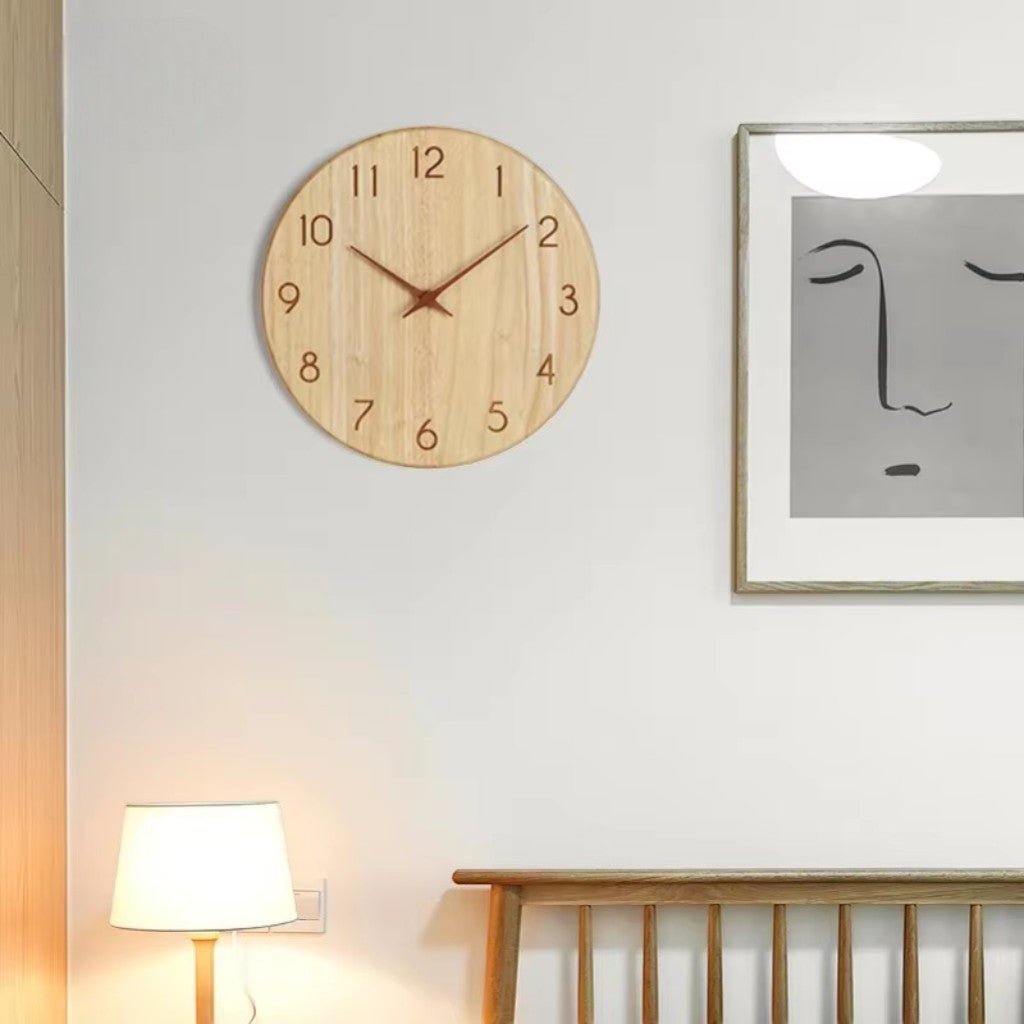 Stille Houten Wandklok Scandinavische Stijl Woonkamer Slaapkamer Decoratie Natuurlijk Hout Interieur