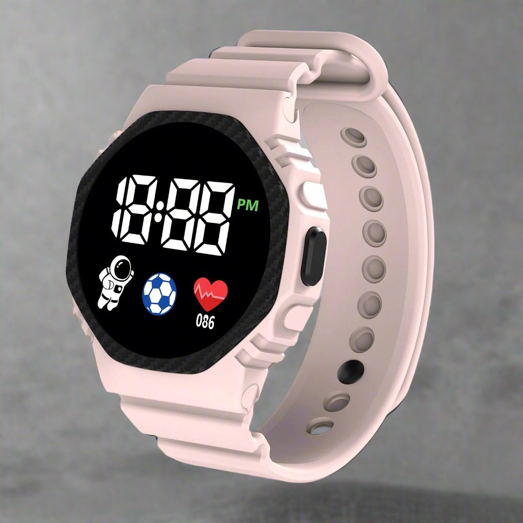 Digitaal Kinderhorloge LED Waterdicht met Kalender Alarm Stopwatch Leerzaam Avontuur voor Jongens Meisjes 4+ Jaar