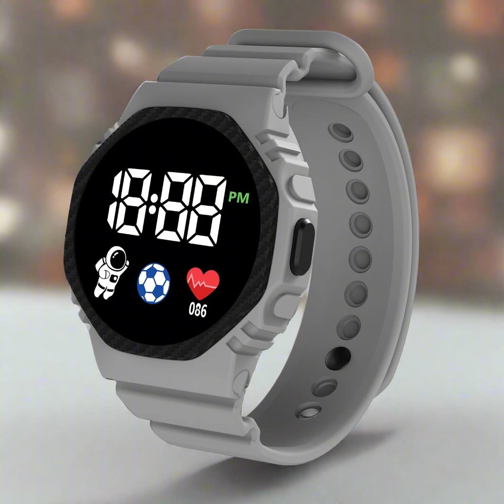 Digitaal Kinderhorloge LED Waterdicht met Kalender Alarm Stopwatch Leerzaam Avontuur voor Jongens Meisjes 4+ Jaar