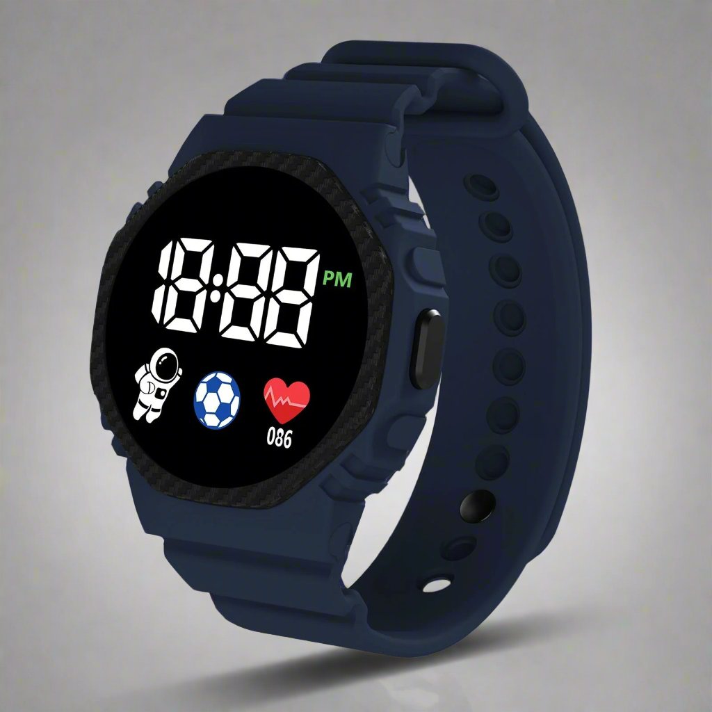 Digitaal Kinderhorloge LED Waterdicht met Kalender Alarm Stopwatch Leerzaam Avontuur voor Jongens Meisjes 4+ Jaar