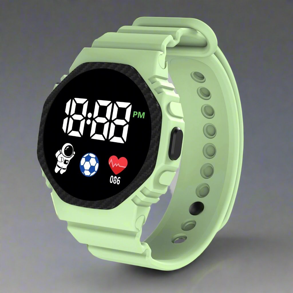 Digitaal Kinderhorloge LED Waterdicht met Kalender Alarm Stopwatch Leerzaam Avontuur voor Jongens Meisjes 4+ Jaar