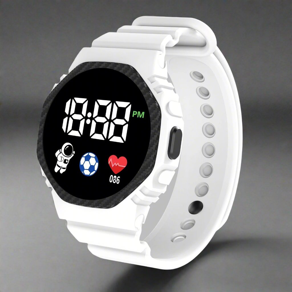 Digitaal Kinderhorloge LED Waterdicht met Kalender Alarm Stopwatch Leerzaam Avontuur voor Jongens Meisjes 4+ Jaar