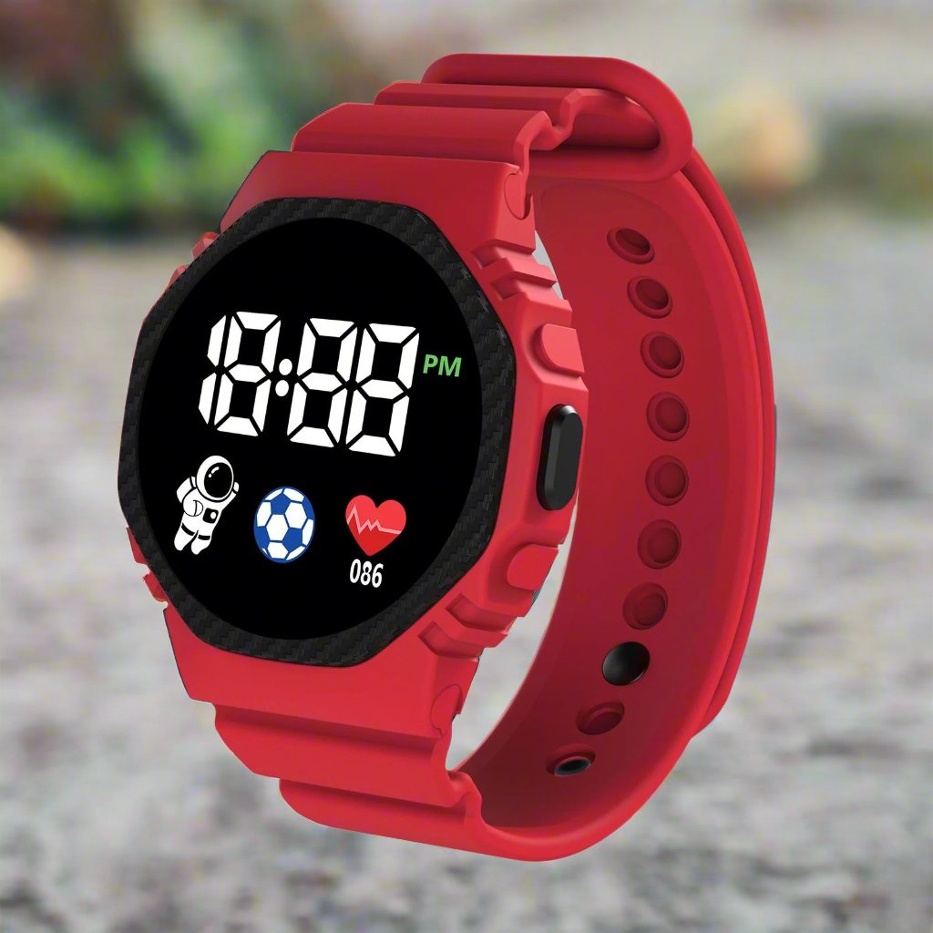Digitaal Kinderhorloge LED Waterdicht met Kalender Alarm Stopwatch Leerzaam Avontuur voor Jongens Meisjes 4+ Jaar