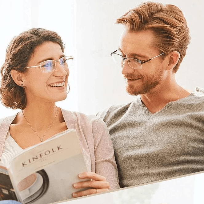 Progressieve Titanium Leesbril Multifocaal Dichtbij Veraf Blauwlichtfilter Ultralicht 17g Unisex Brillen