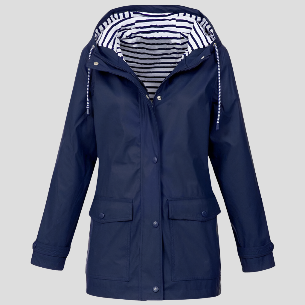 Dames Regenjas met Capuchon Waterafstotend Windbestendig Outdoor Jas Lange Mouwen Seizoensbestendig Wandelen