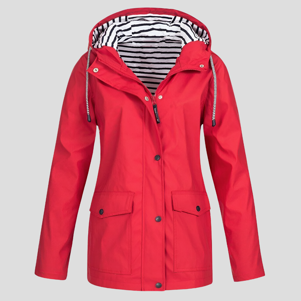 Dames Regenjas met Capuchon Waterafstotend Windbestendig Outdoor Jas Lange Mouwen Seizoensbestendig Wandelen