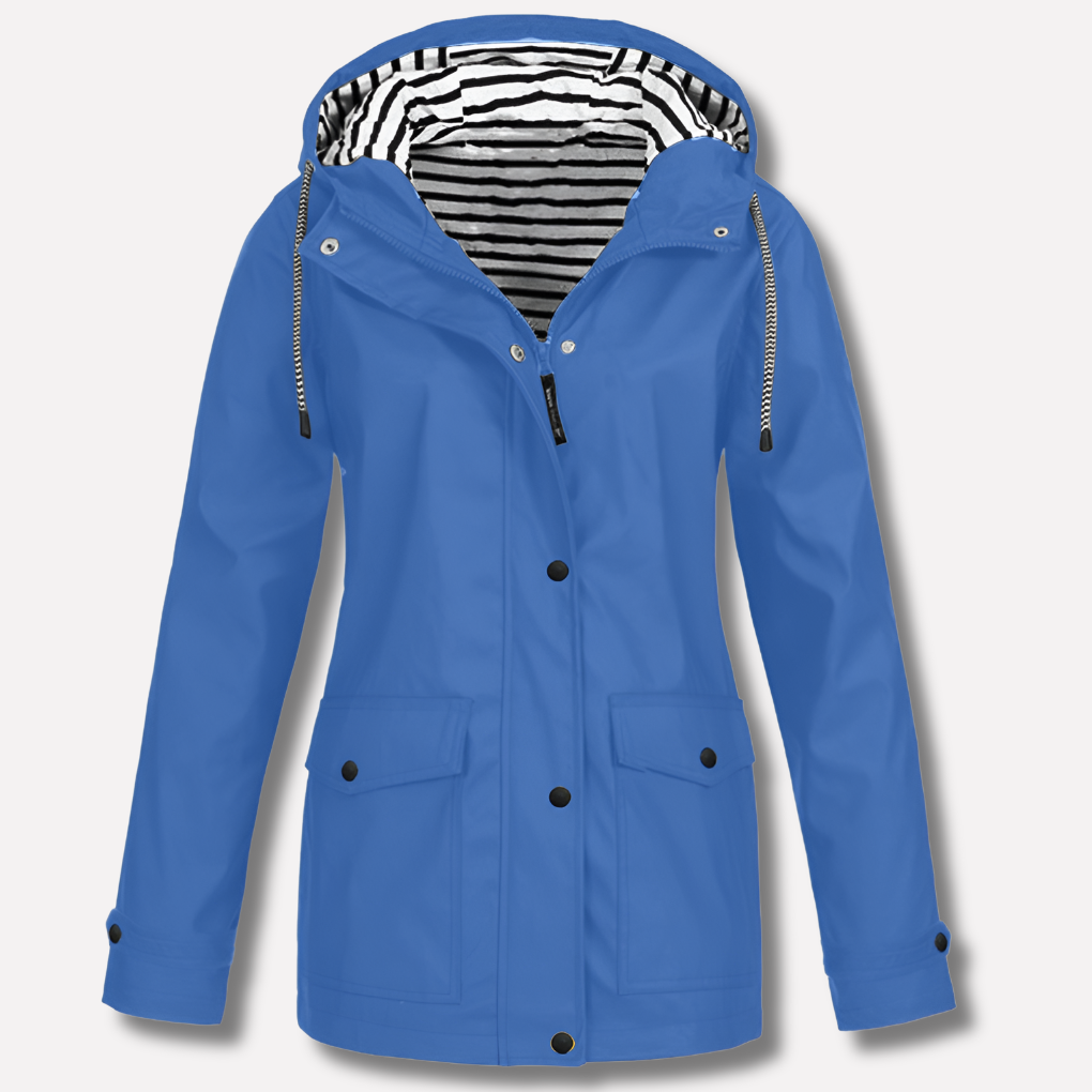 Dames Regenjas met Capuchon Waterafstotend Windbestendig Outdoor Jas Lange Mouwen Seizoensbestendig Wandelen