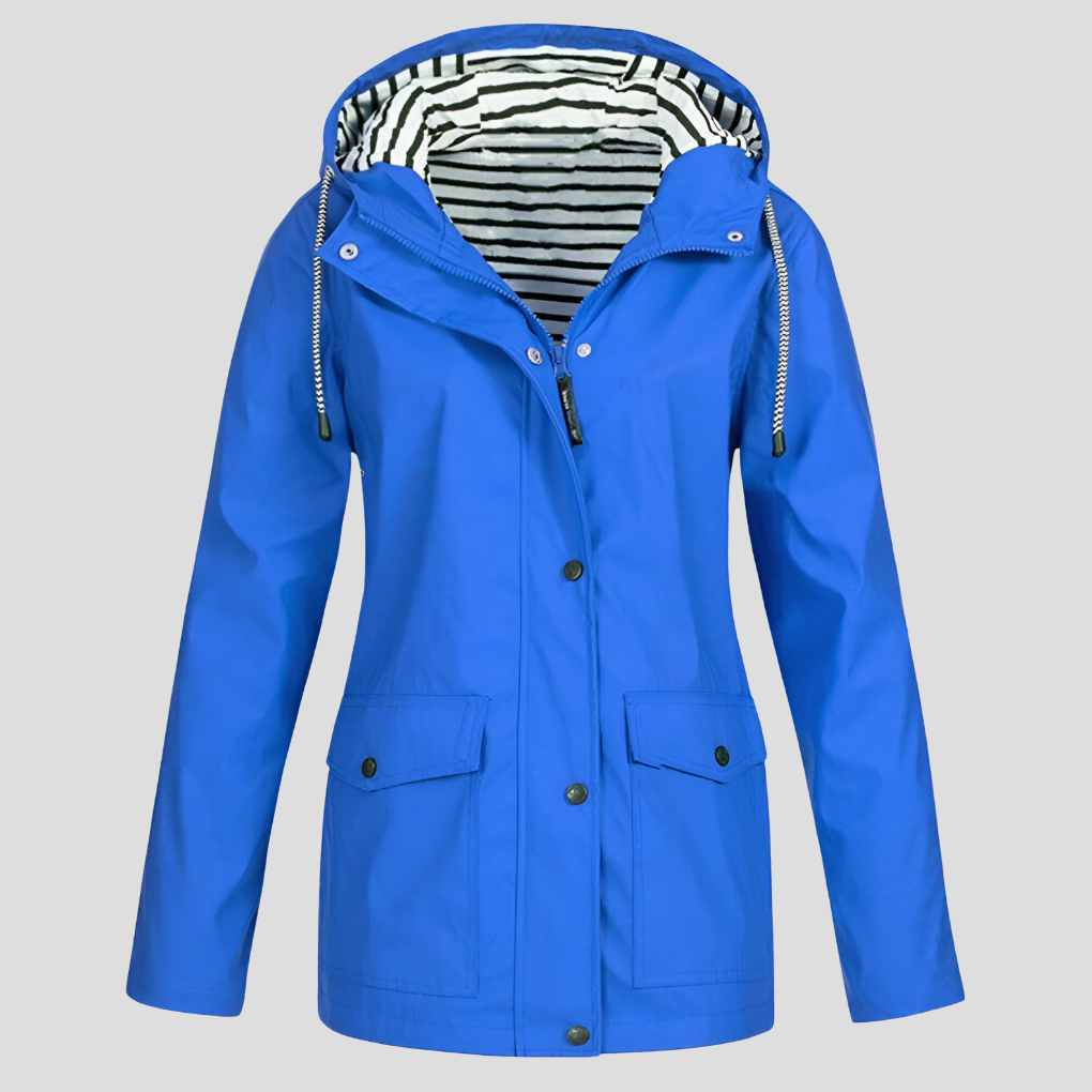Dames Regenjas met Capuchon Waterafstotend Windbestendig Outdoor Jas Lange Mouwen Seizoensbestendig Wandelen