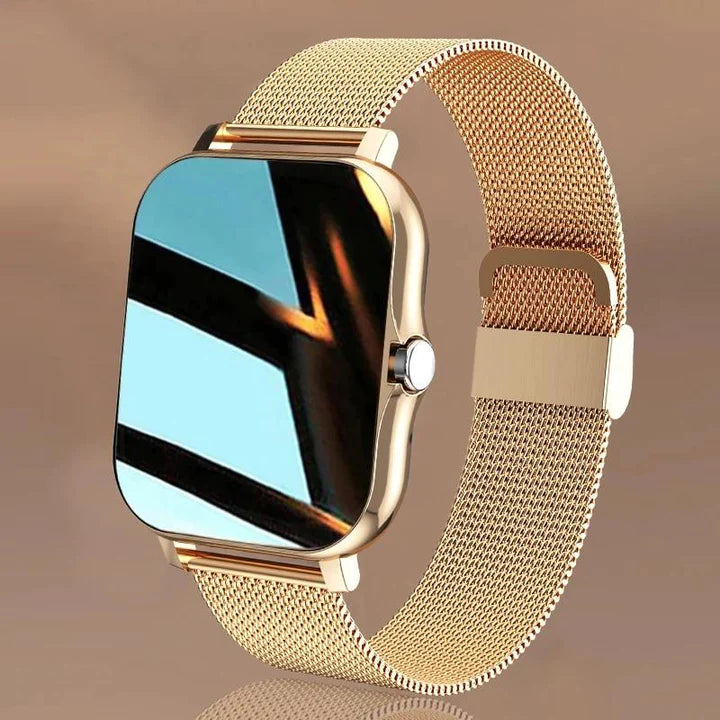 Dames Smartwatch Metalen Band Hartslagmeter Stappenteller Slaapanalyse Bloeddrukmeting Fitness Tracker
