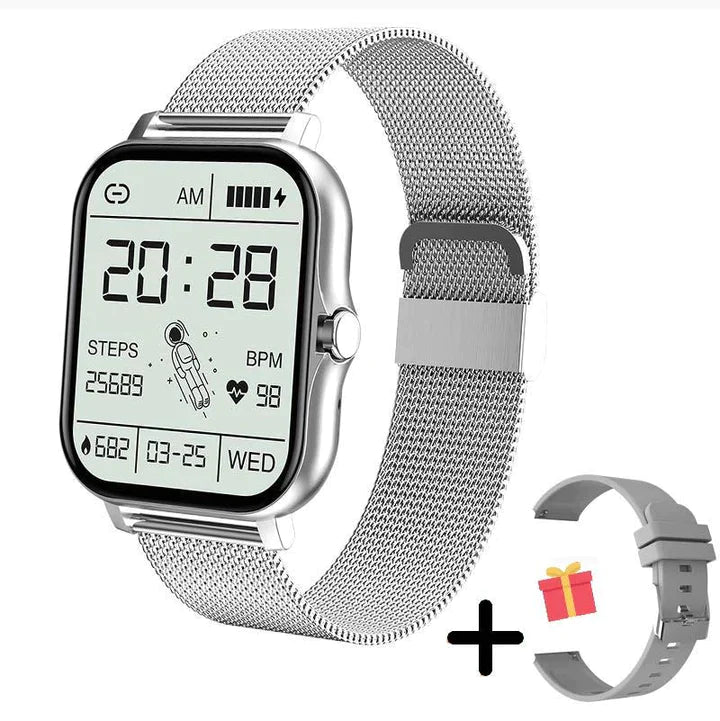 Dames Smartwatch Metalen Band Hartslagmeter Stappenteller Slaapanalyse Bloeddrukmeting Fitness Tracker