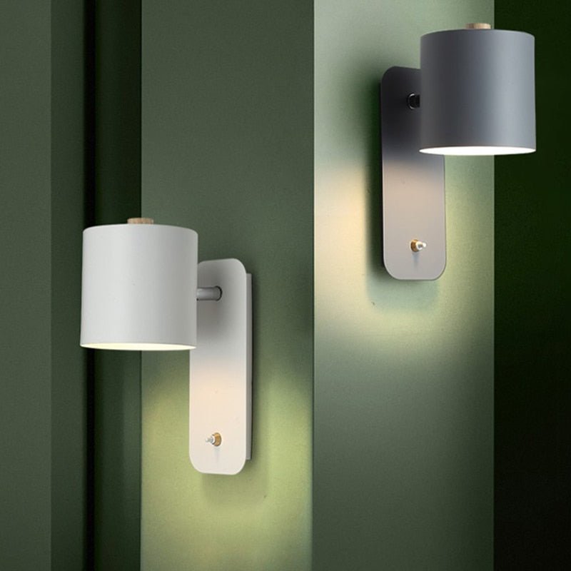 Wandlamp Hout Metaal Verstelbare Kap Schakelaar E27 Fitting Nordic Design Slaapkamer Hal Leesverlichting
