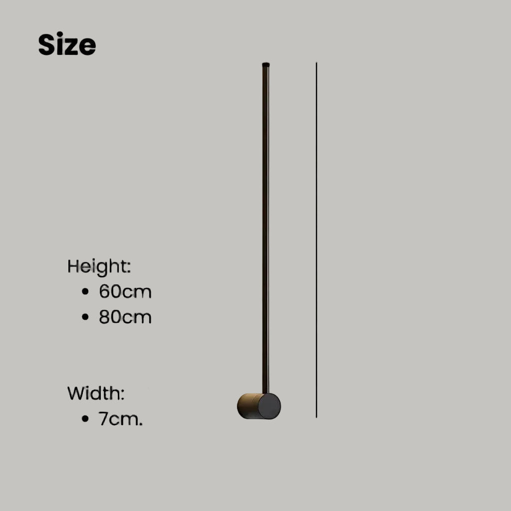 Minimalistische LED Wandlamp Aluminium 60-80cm Zwart Goud Woonkamer Slaapkamer Hal Modern Strak Design