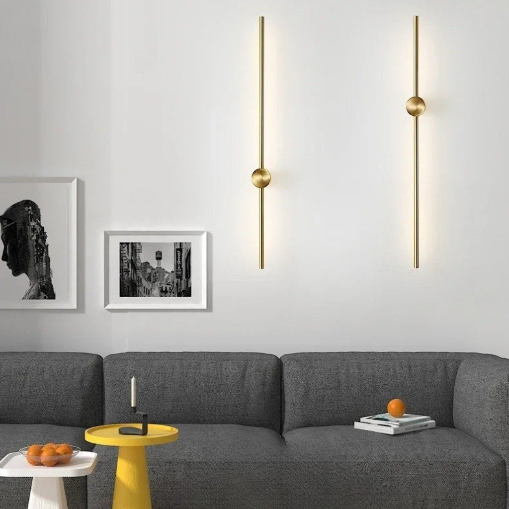 Minimalistische LED Wandlamp Aluminium 60-80cm Zwart Goud Woonkamer Slaapkamer Hal Modern Strak Design