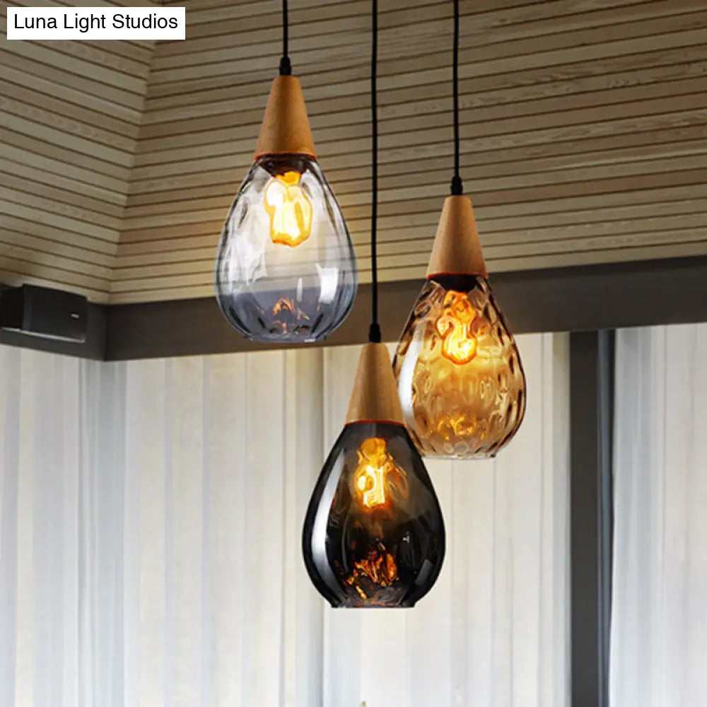 Glazen Hanglamp Druppelvorm Scandinavisch Design Eetkamer Woonkamer Plafondlamp Verstelbaar Koord 120cm E27