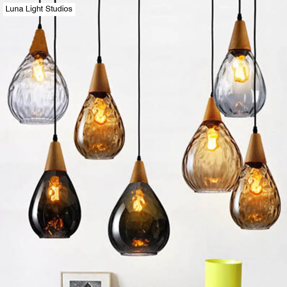Glazen Hanglamp Druppelvorm Scandinavisch Design Eetkamer Woonkamer Plafondlamp Verstelbaar Koord 120cm E27