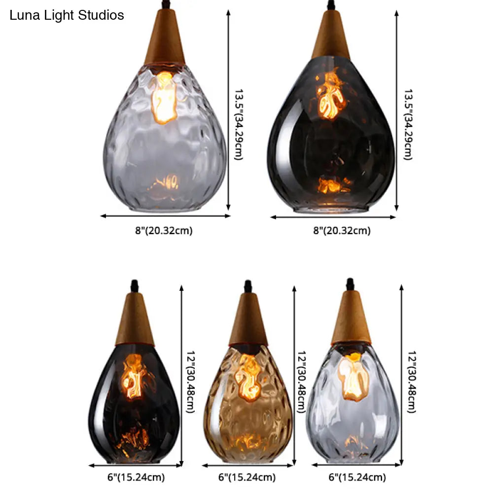 Glazen Hanglamp Druppelvorm Scandinavisch Design Eetkamer Woonkamer Plafondlamp Verstelbaar Koord 120cm E27