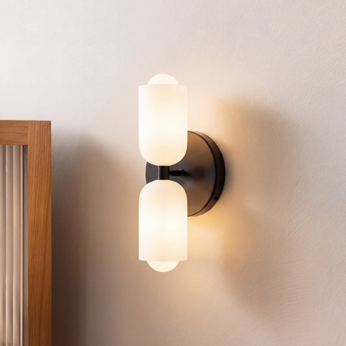 Wandlamp Tweevoudig Licht Metaal en Glas E27 Moderne Wandverlichting voor Woonkamer Gang Slaapkamer Hal