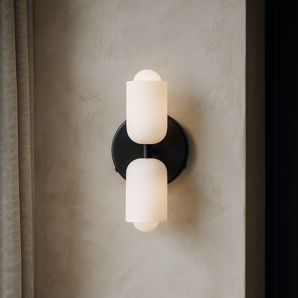 Wandlamp Tweevoudig Licht Metaal en Glas E27 Moderne Wandverlichting voor Woonkamer Gang Slaapkamer Hal