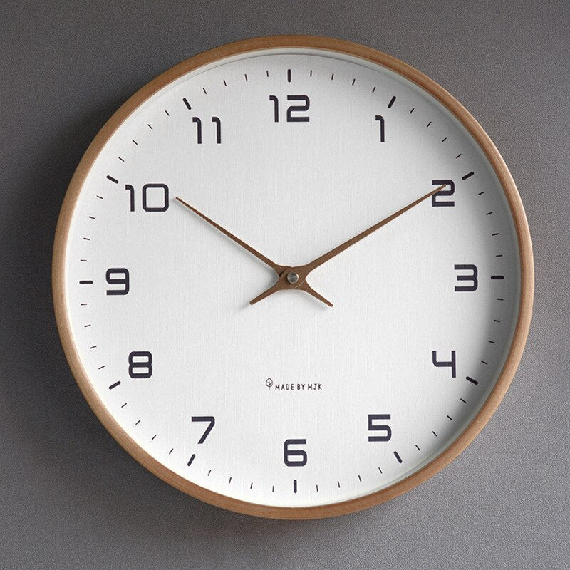 Scandinavische Houten Wandklok - Fluisterstil Uurwerk · Minimalistische Klok · Natuurlijke Accenten voor Woonkamer, Slaapkamer, Werkkamer · Stijlvolle Tijdregistratie · Strak Design