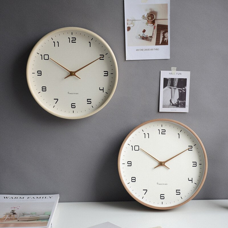 Scandinavische Houten Wandklok - Fluisterstil Uurwerk · Minimalistische Klok · Natuurlijke Accenten voor Woonkamer, Slaapkamer, Werkkamer · Stijlvolle Tijdregistratie · Strak Design
