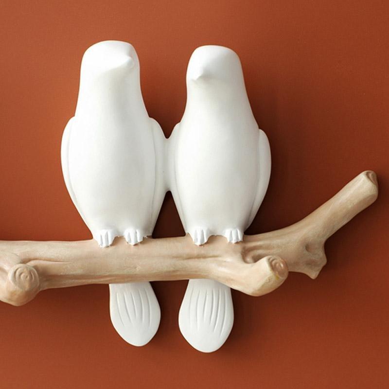 Decoratieve Wandhaak met Vogelontwerp - Harskunst voor Hal, Slaapkamer en Badkamer - Stijlvolle Opbergoplossing met Natuurlijke Charme