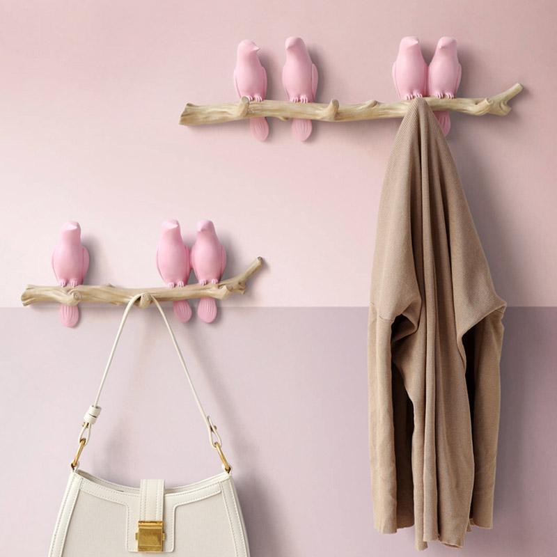 Decoratieve Wandhaak met Vogelontwerp - Harskunst voor Hal, Slaapkamer en Badkamer - Stijlvolle Opbergoplossing met Natuurlijke Charme