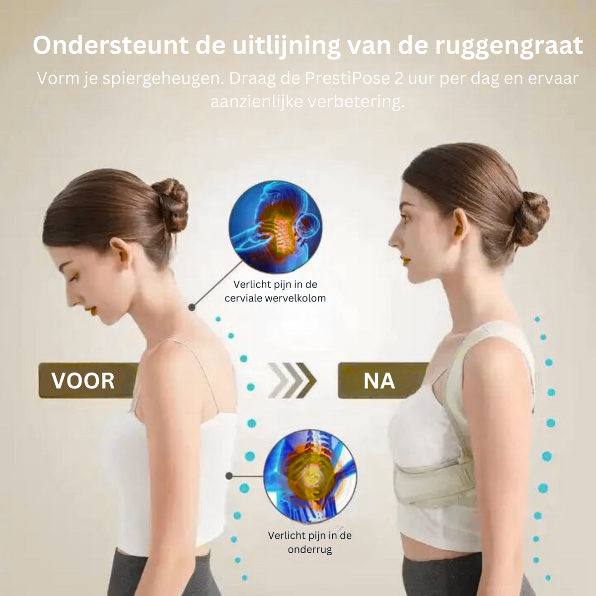 Corrigerend Rugsteun Vest - Onzichtbaar Ondergoed voor Rechte Houding en Verlichte Nek-, Schouder- en Rugpijn | Ademend Comfort voor Dagelijks Gebruik