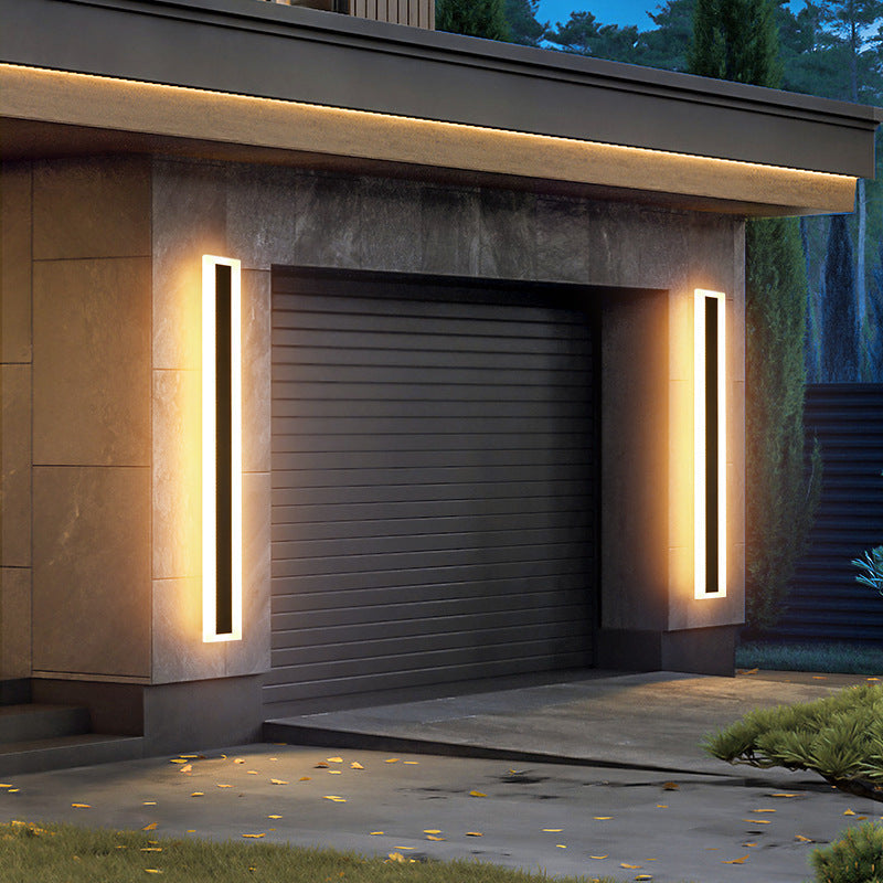 Strakke LED-buitenwandlamp met lijnverlichting | Moderne lineaire wandlamp voor gevel tuin balkon terras