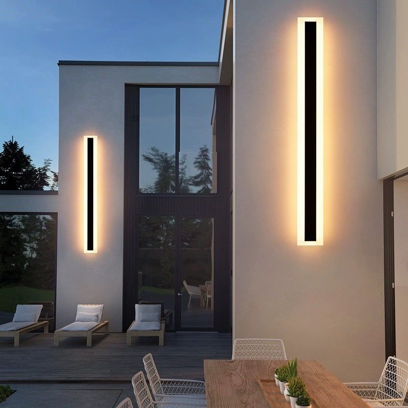 Strakke LED-buitenwandlamp met lijnverlichting | Moderne lineaire wandlamp voor gevel tuin balkon terras