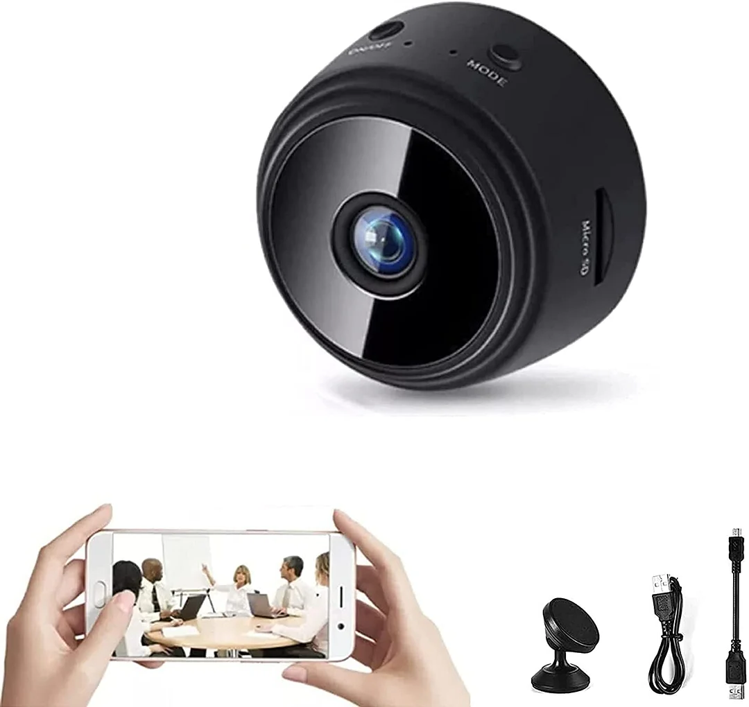 Draadloze Beveiligingscamera 1080p WiFi Magnetisch Compact Nachtzicht Thuisbeveiliging App Bediening