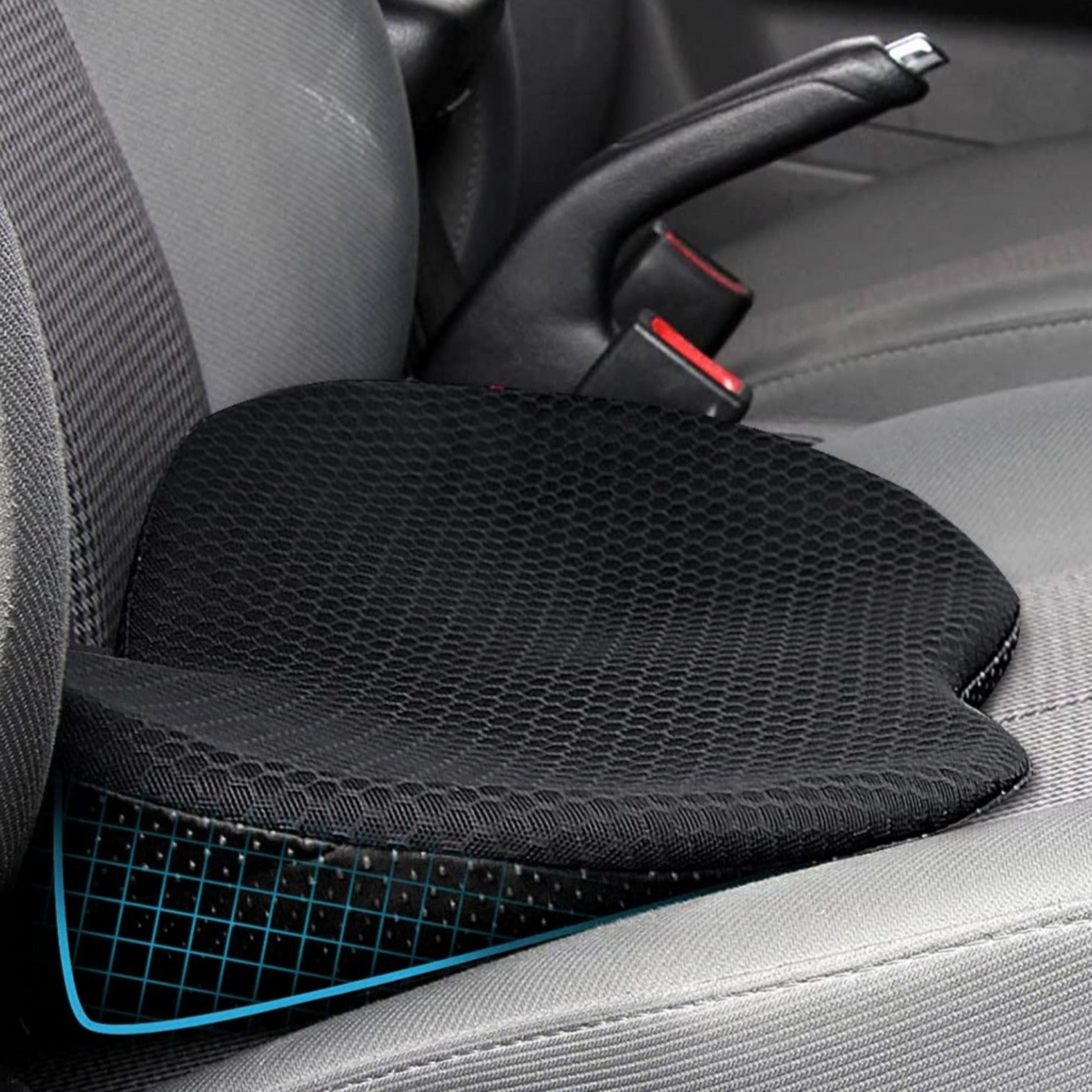 Ergonomische Zitverhoger voor Auto met Memory Foam voor Optimaal Rijcomfort Ondersteuning en Verbeterd Zicht