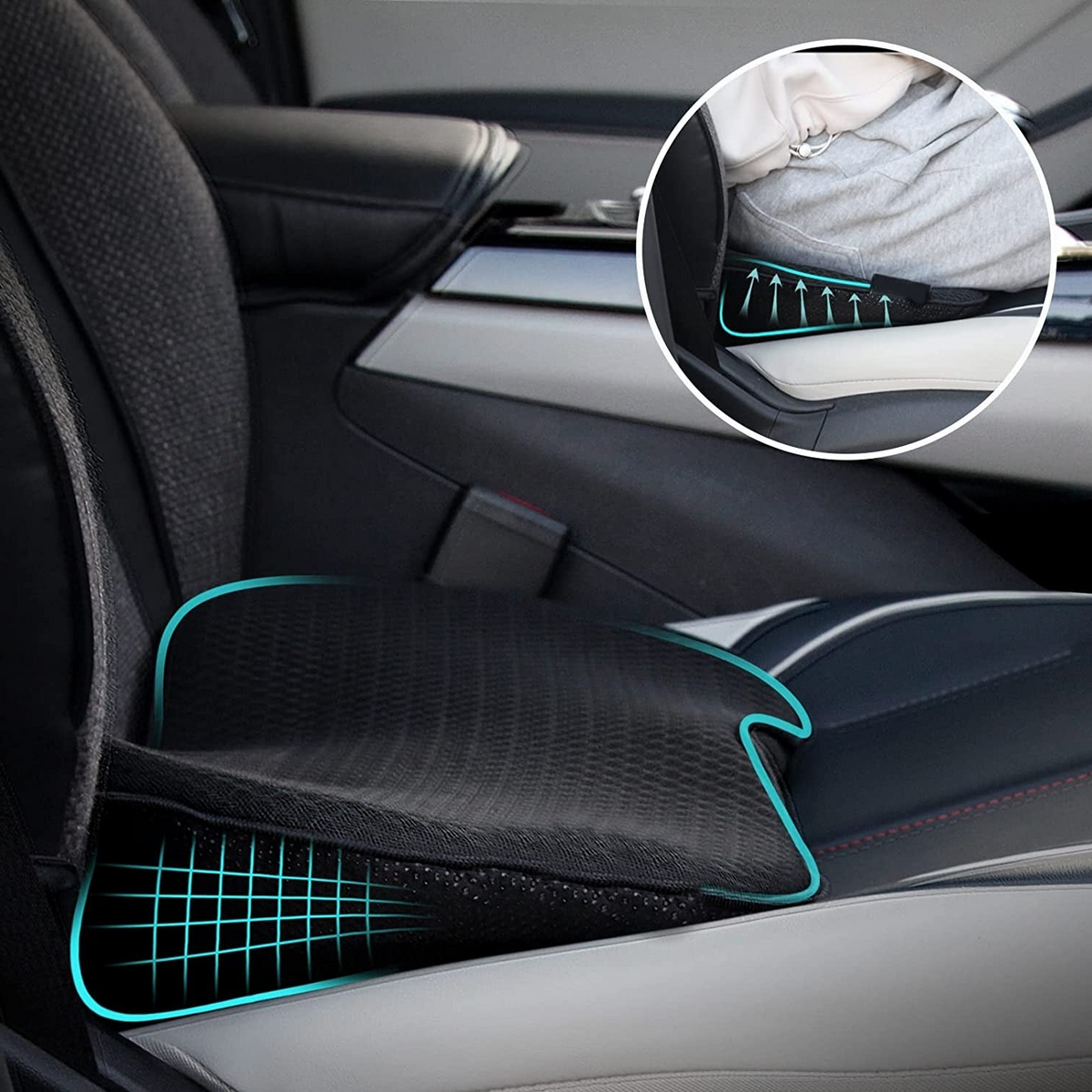 Ergonomische Zitverhoger voor Auto met Memory Foam voor Optimaal Rijcomfort Ondersteuning en Verbeterd Zicht
