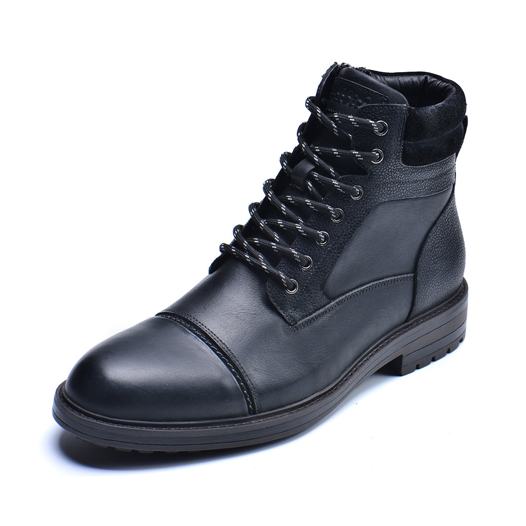 Leren Heren Boots Zwart Bruin Waterdicht met Verstevigde Zool Comfortabel voor Dagelijks Werk Wandelen