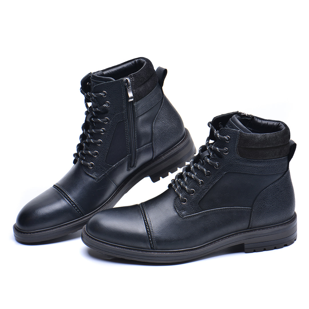 Leren Heren Boots Zwart Bruin Waterdicht met Verstevigde Zool Comfortabel voor Dagelijks Werk Wandelen