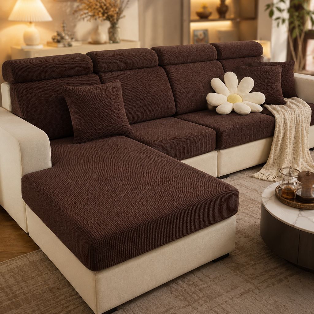 Rekbare Bankhoes Huisdiervriendelijk 100% Polyester Wasbaar Meubelbeschermer 10 Maten 6 Kleuren Woonkamer