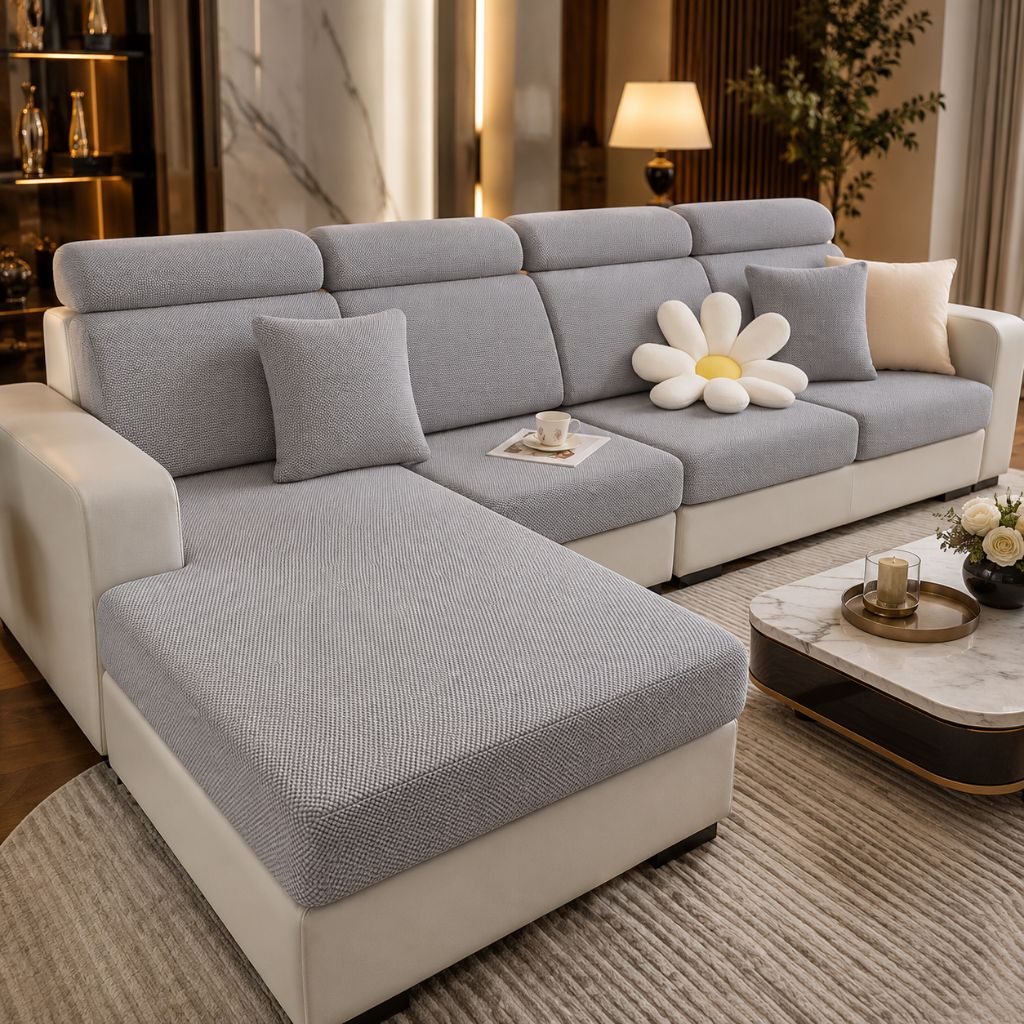 Rekbare Bankhoes Huisdiervriendelijk 100% Polyester Wasbaar Meubelbeschermer 10 Maten 6 Kleuren Woonkamer